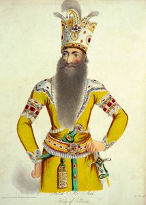 Fatteh Ali Shah portréja, William Thomas Fry (1789-1843) metszete a „Travels in Georgia, Persia, Armenia, Ancient Babylonia, undc, during the years ancient Babylonia 1817-20” című művéből, megjelent 1821-22